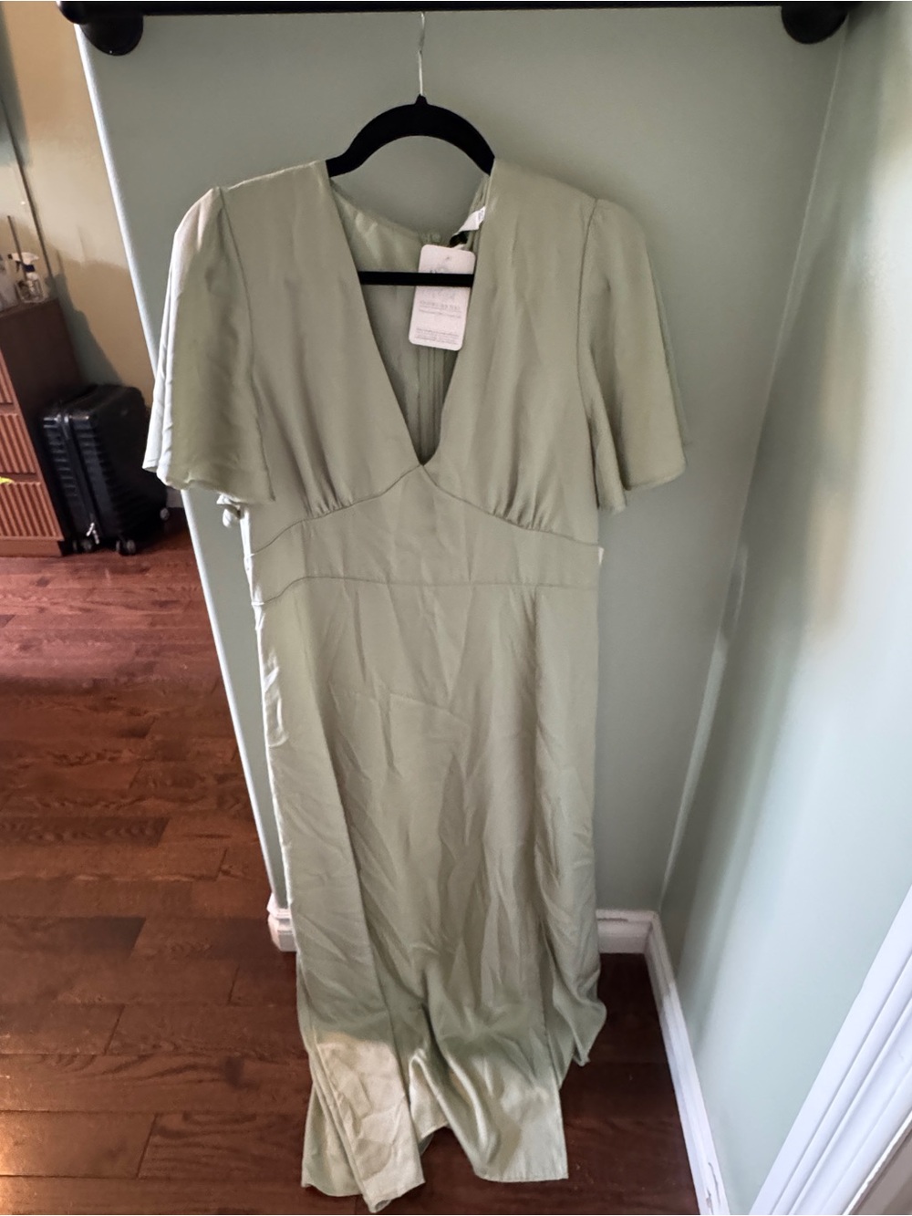 Angel Sage Green V-Neck Maxi Dress